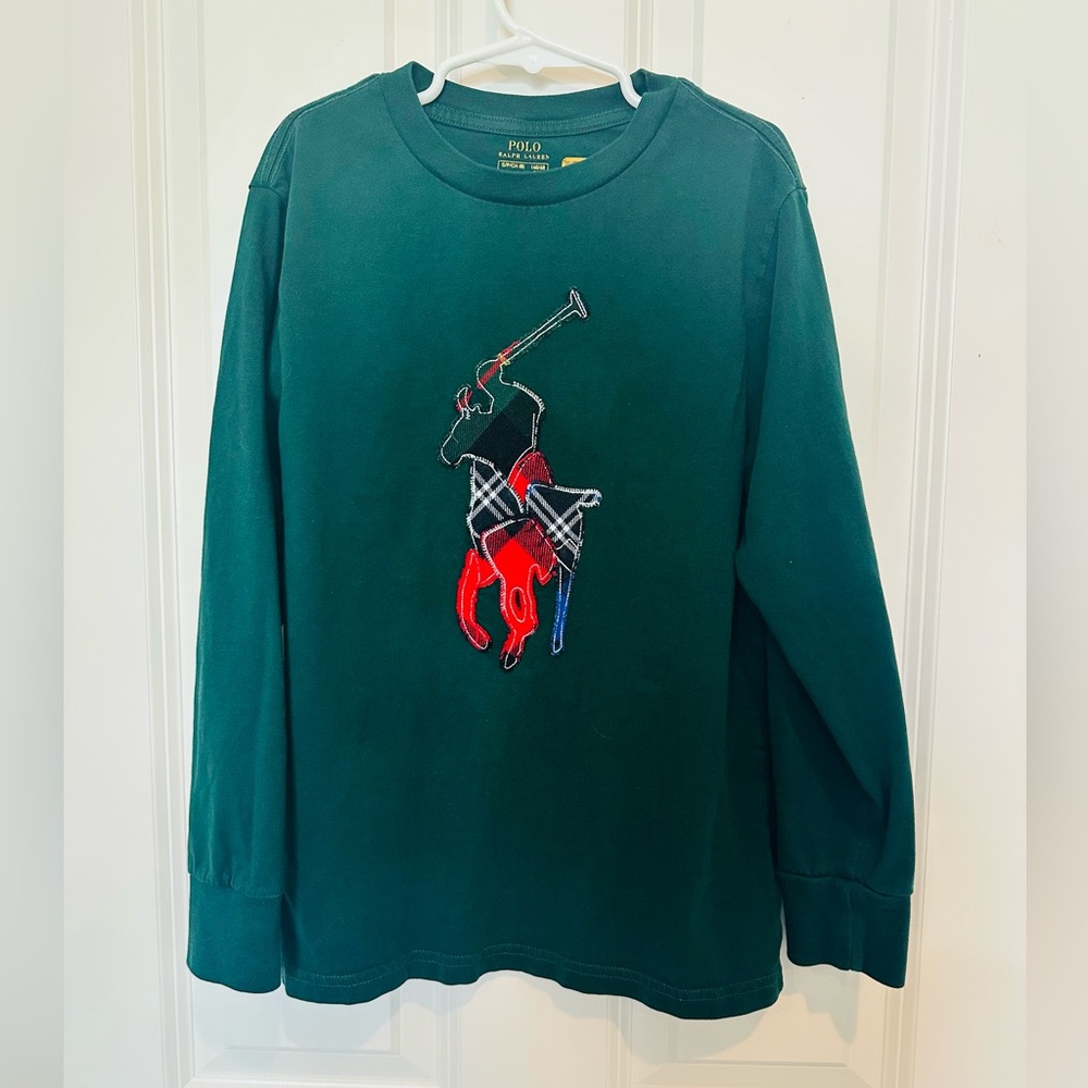 Polo Ralph Lauren GreenHoliday Long Sleeve Shirt size 8